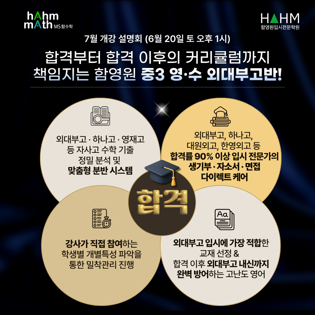 대치동 외대부고입시대비 중3 영어수학자소서 준비학원 함영원영어